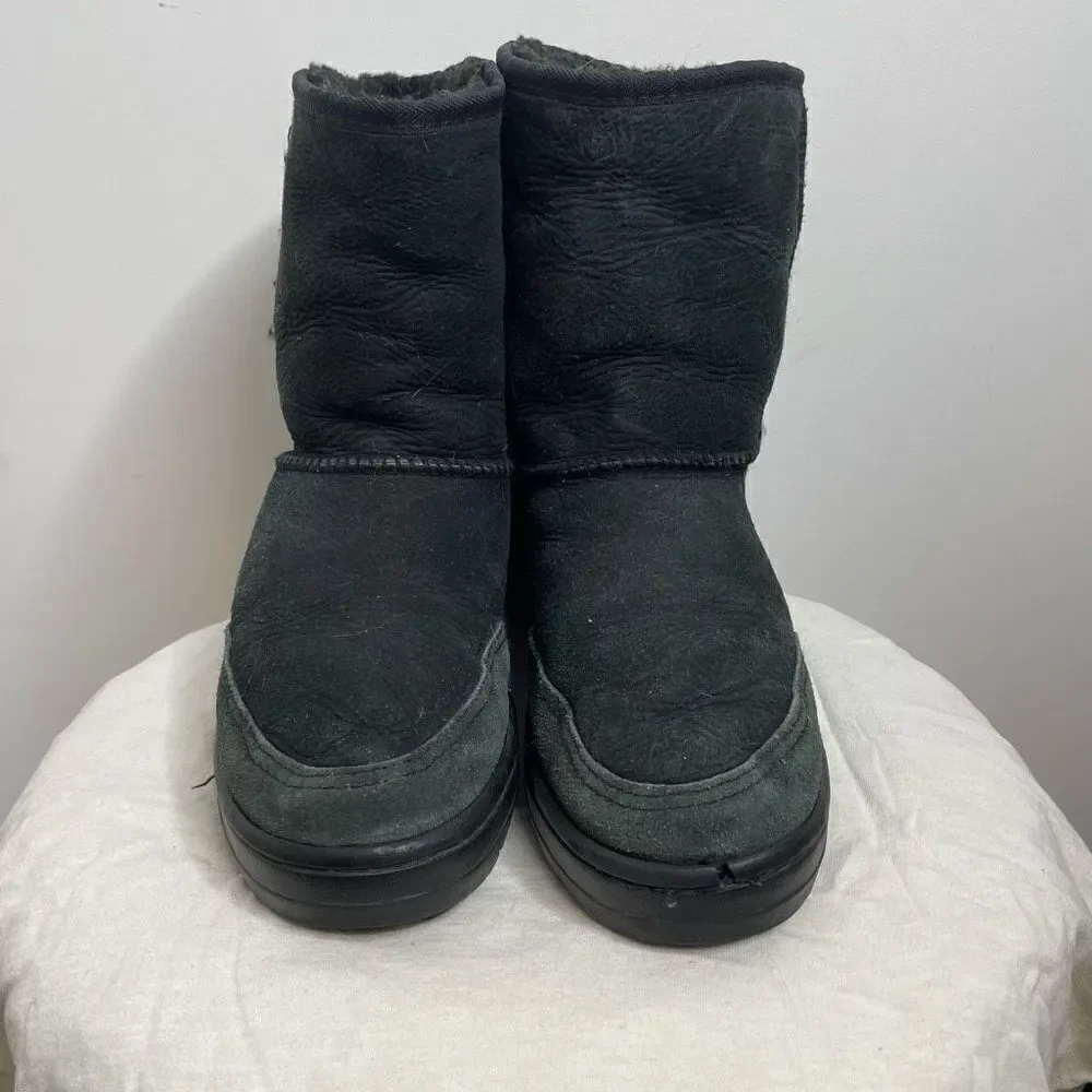 UGG Australia Classic Short Off Roader Leather 5525 Lined‎ Winter Boots Black 7